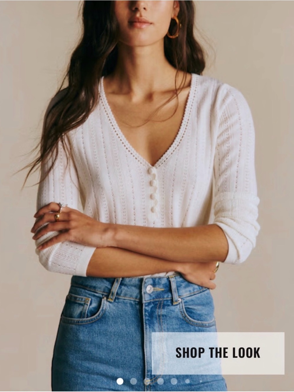 NWOT Sezane Tess Jumper Ecru